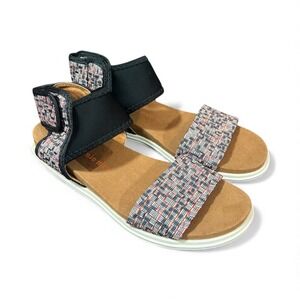 Bernie Mev Womens Sandals Black Wedge Heel Open Toe Casual Comfort Size 39